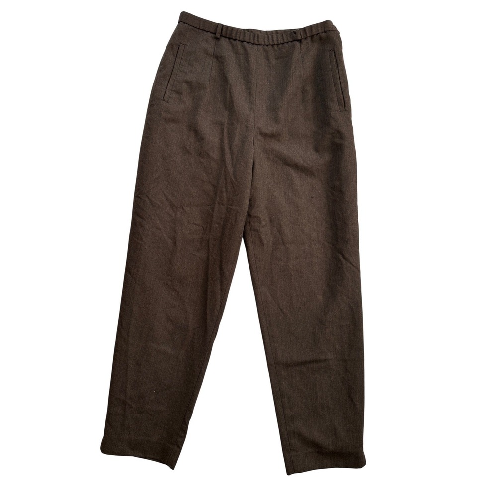 Pendleton Wool Trousers Women 14 Brown Fair High Rise Straight Leg Vintage USA